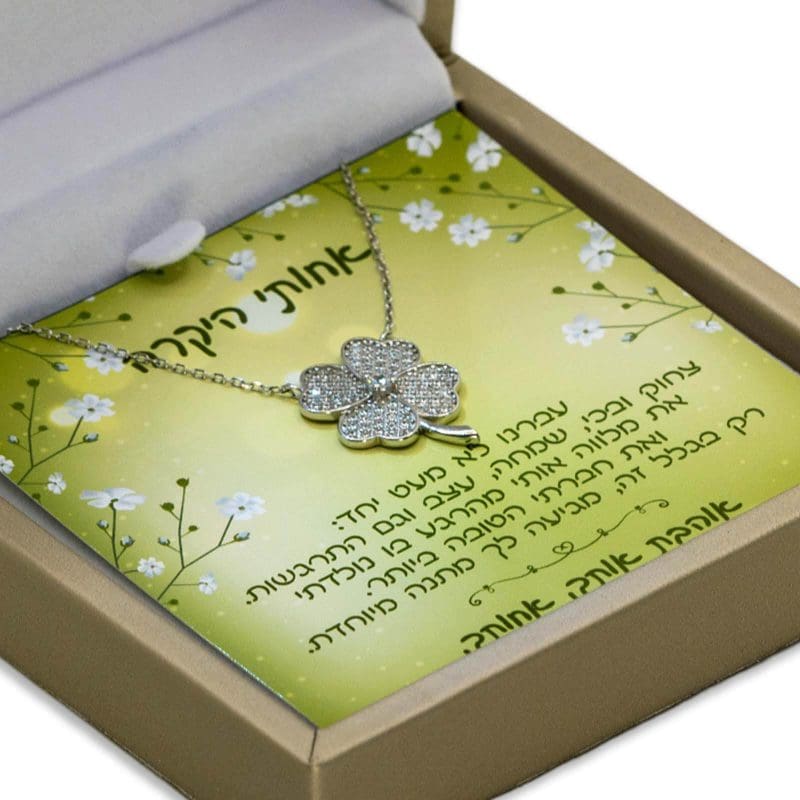 מתנה לאחותי היקרה עם שרשרת תלתן.jpg